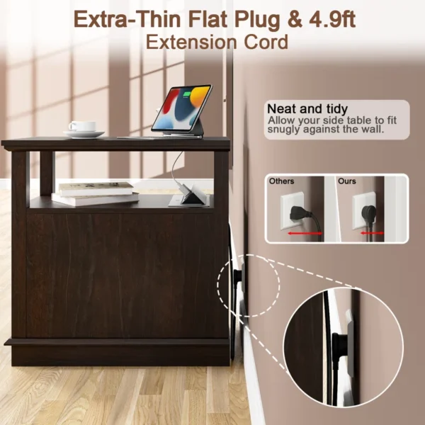 Eric Woodworks™ NovaTech Charging End Table – Smart Storage with Built-in Charging Station - Image 8