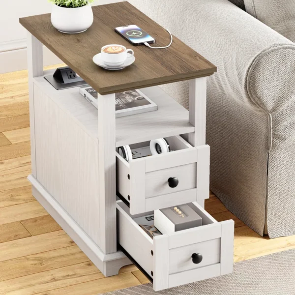 Eric Woodworks™ NovaTech Charging End Table – Smart Storage with Built-in Charging Station - Image 4