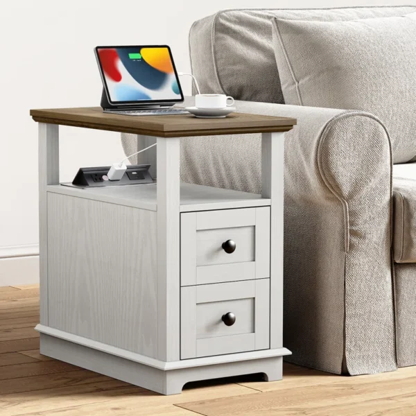 Eric Woodworks™ NovaTech Charging End Table – Smart Storage with Built-in Charging Station - Image 3