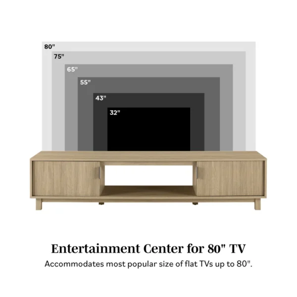 Eric Woodworks Reeded 2-Door TV Stand – Mid-Century Modern Style | For Sale in Kenya - Image 2