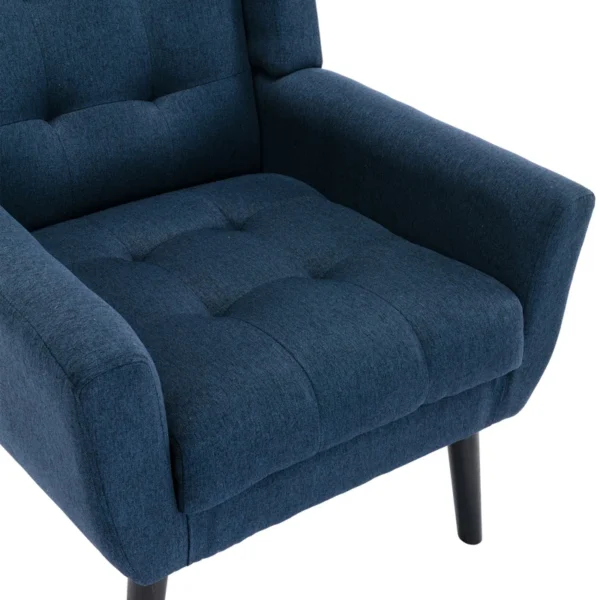 Eric Woodworks Tufted Upholstered Wide Back Armchair - Image 5