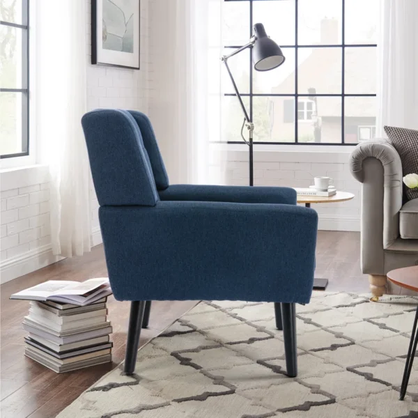 Eric Woodworks Tufted Upholstered Wide Back Armchair - Image 7