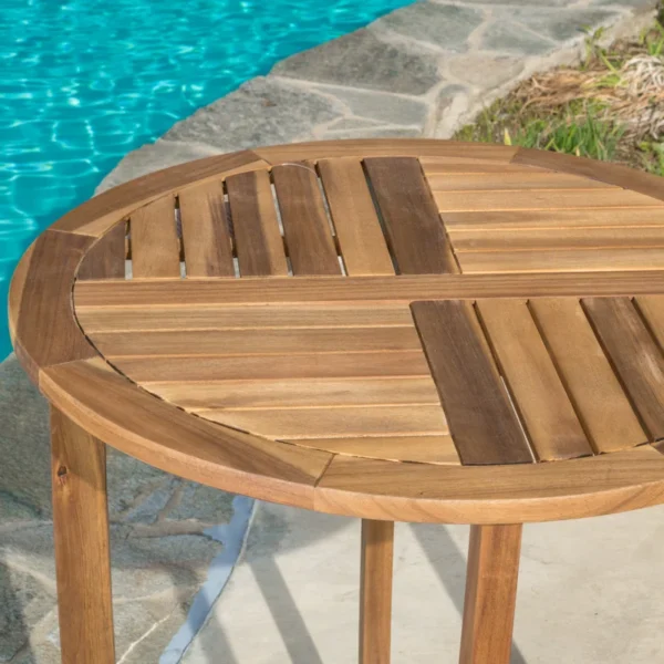 Eric Woodworks™ 2-Person Round Outdoor Dining Set – Handcrafted in Kenya - Image 11