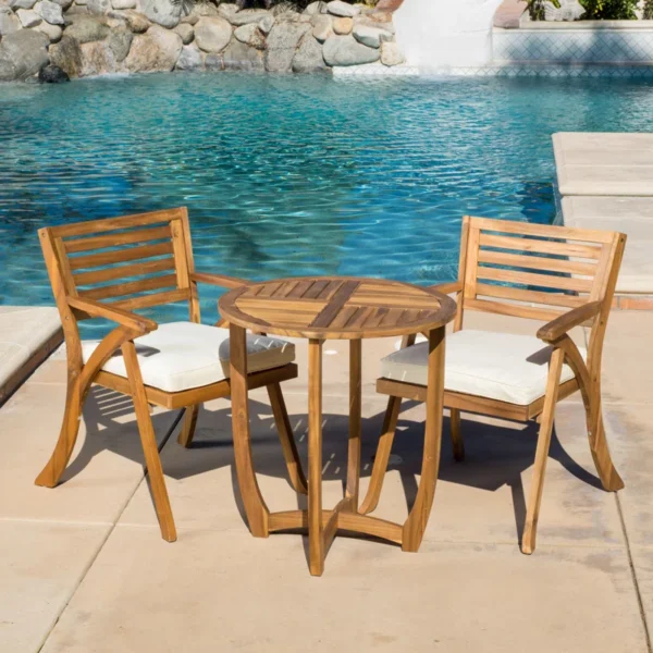 Eric Woodworks™ 2-Person Round Outdoor Dining Set – Handcrafted in Kenya - Image 12