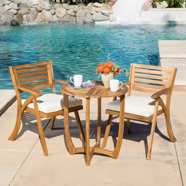 Eric Woodworks™ 2-Person Round Outdoor Dining Set – Handcrafted in Kenya - Image 13
