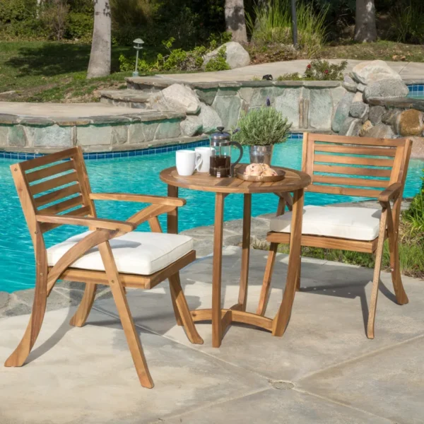 Eric Woodworks™ 2-Person Round Outdoor Dining Set – Handcrafted in Kenya - Image 14
