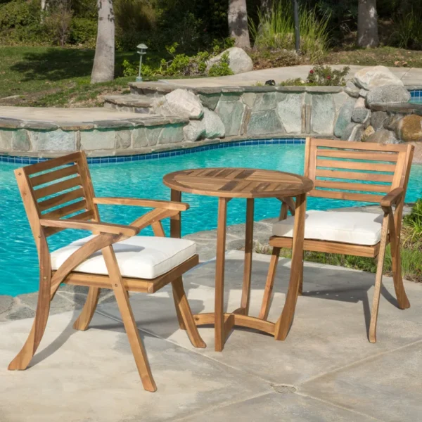 Eric Woodworks™ 2-Person Round Outdoor Dining Set – Handcrafted in Kenya - Image 15
