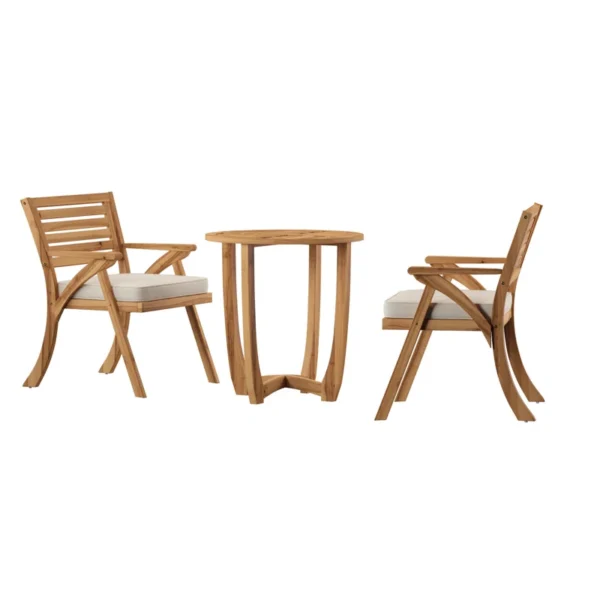 Eric Woodworks™ 2-Person Round Outdoor Dining Set – Handcrafted in Kenya - Image 16