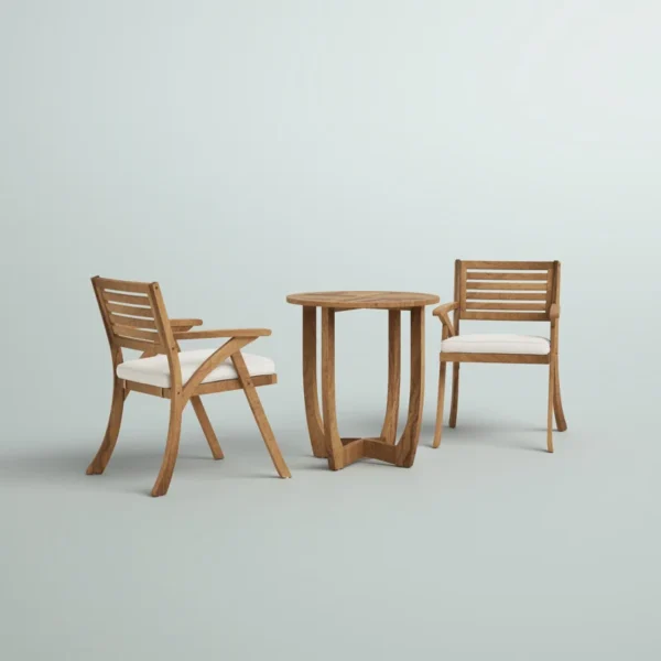 Eric Woodworks™ 2-Person Round Outdoor Dining Set – Handcrafted in Kenya - Image 4