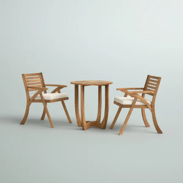 Eric Woodworks™ 2-Person Round Outdoor Dining Set – Handcrafted in Kenya - Image 6
