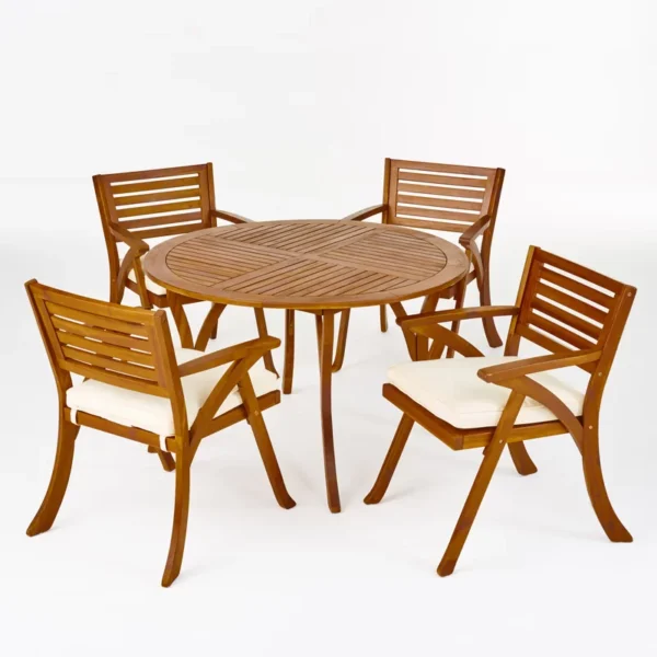 Eric Woodworks™ Cotswold Luxe – 4-Seater Round Patio Dining Set - Image 3