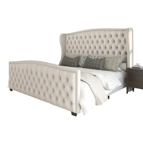 Eric Woodworks DuJuan™ Deep Button Tufted Upholstered Bed – King Size - Image 2