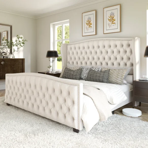Eric Woodworks DuJuan™ Deep Button Tufted Upholstered Bed – King Size - Image 4