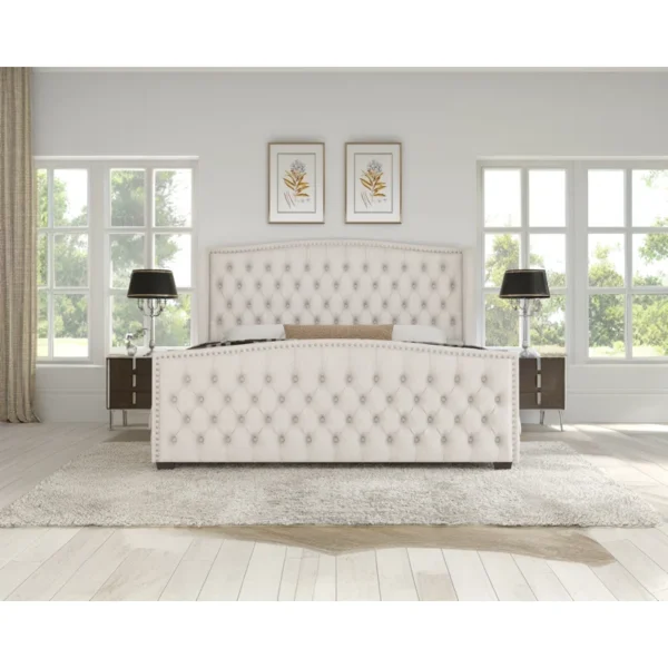 Eric Woodworks DuJuan™ Deep Button Tufted Upholstered Bed – King Size - Image 5