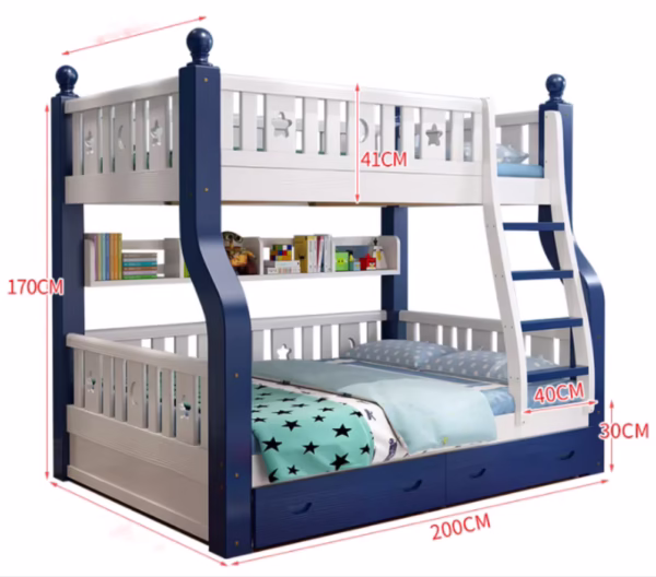 Simplicity Multifunctional Mother & Child Bunk Wooden Bed – Space-Saving & Durable - Image 3