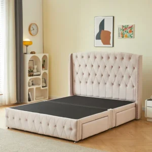 King Size Upholstered Storage Bed with Drawers