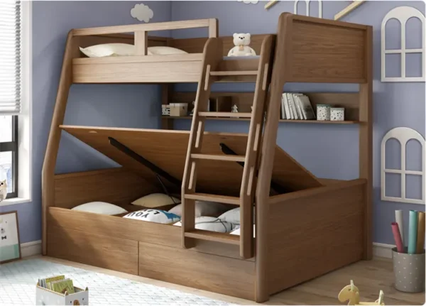 Forever™ Kids Wooden Bunk Bed with Drawers – Space-Saving Storage Solution - Image 2