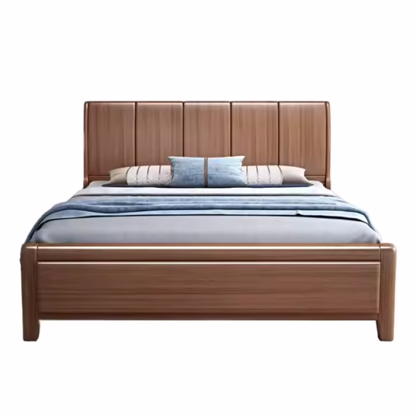 Solid Oak Carved Panel Electric Bed Frame – Luxury Walnut Finish (King/Queen Sizes) - Image 2