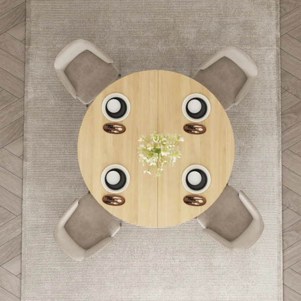 Eric Woodworks™ 47" Farmhouse Round Dining Table with Storage - Image 6
