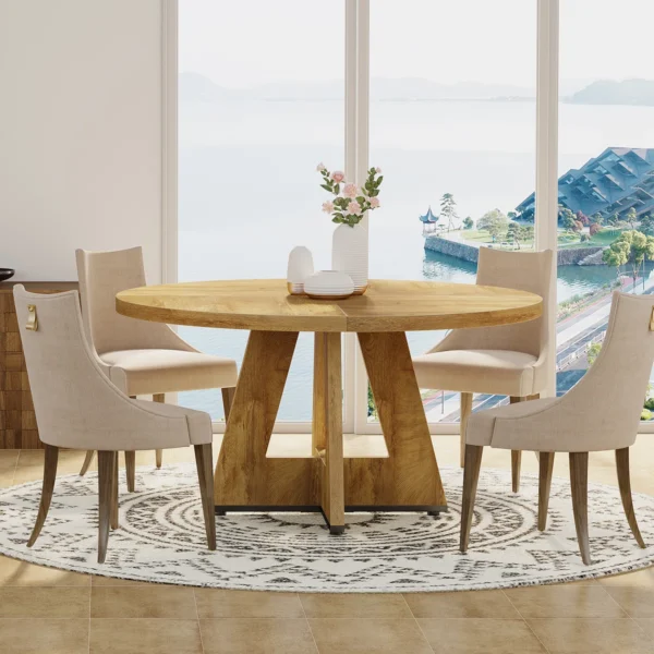 Eric Woodworks™ 47" Round Farmhouse Dining Table for 4 - Image 3