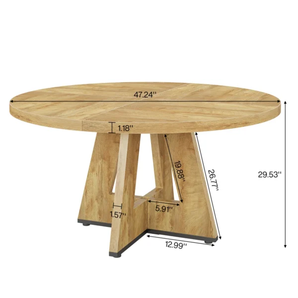 Eric Woodworks™ 47" Round Farmhouse Dining Table for 4 - Image 4