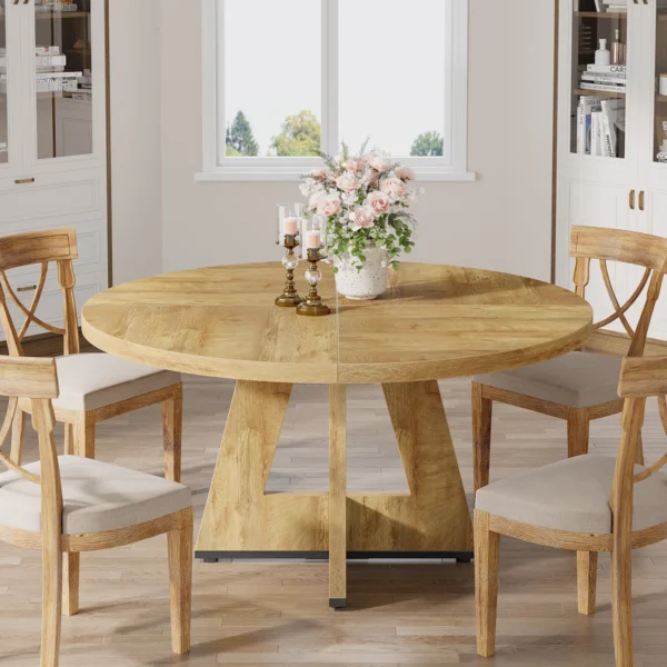 Eric Woodworks™ 47" Round Farmhouse Dining Table for 4 - Image 5