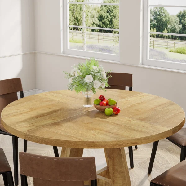 Eric Woodworks™ 47" Round Farmhouse Dining Table for 4 - Image 6