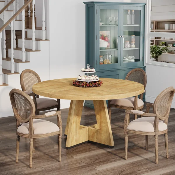 Eric Woodworks™ 47" Round Farmhouse Dining Table for 4 - Image 8