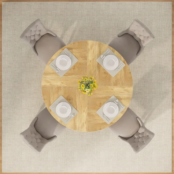 Eric Woodworks™ 47" Round Farmhouse Dining Table for 4 - Image 10