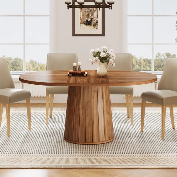 Eric Woodworks™ 55" Oval Dining Table with Wood Base - Image 7