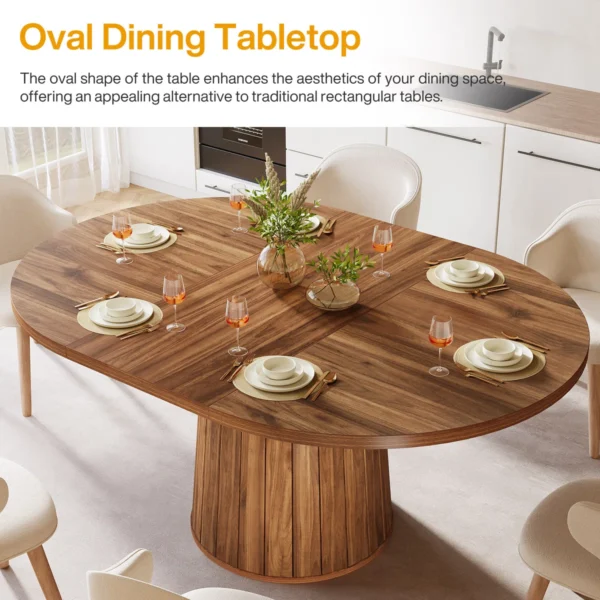 Eric Woodworks™ 55" Oval Dining Table with Wood Base - Image 9