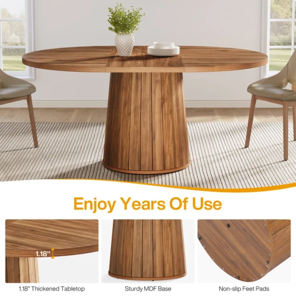Eric Woodworks™ 55" Oval Dining Table with Wood Base