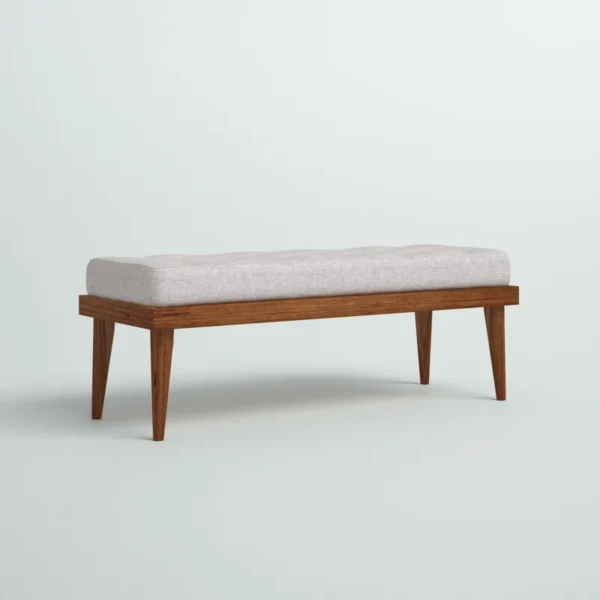 Aaidah™ Polyester Upholstered Dining Bench – Tufted Mid-Century Seating, Solid Wood Frame, 2-Person Capacity - Image 20