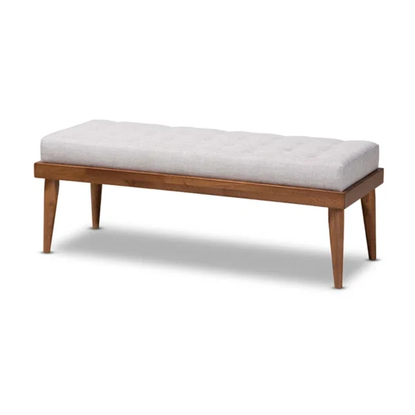 Aaidah™ Polyester Upholstered Dining Bench – Tufted Mid-Century Seating, Solid Wood Frame, 2-Person Capacity - Image 6