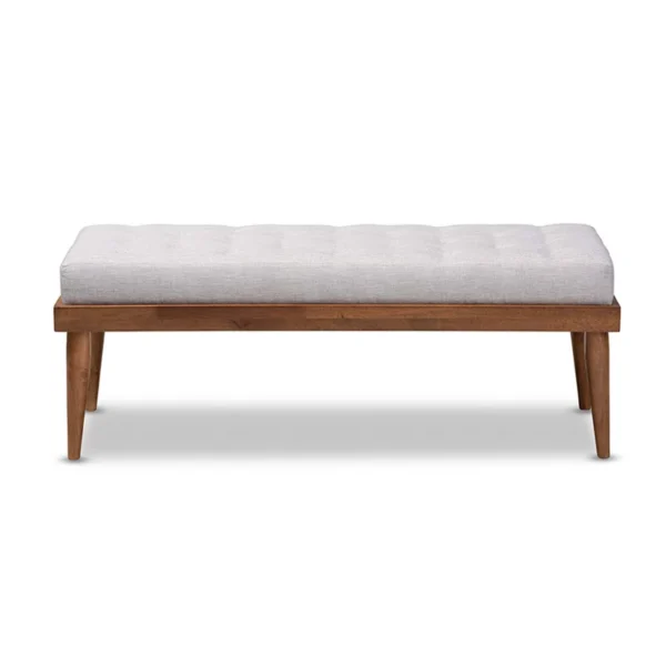 Aaidah™ Polyester Upholstered Dining Bench – Tufted Mid-Century Seating, Solid Wood Frame, 2-Person Capacity - Image 5