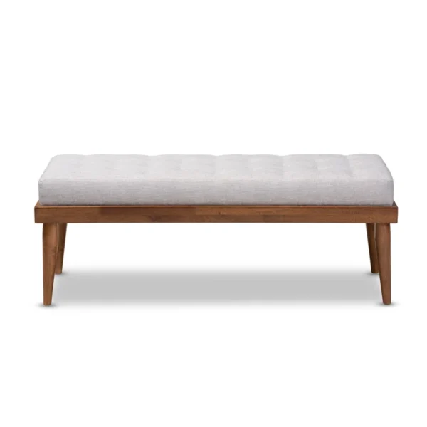 Aaidah™ Polyester Upholstered Dining Bench – Tufted Mid-Century Seating, Solid Wood Frame, 2-Person Capacity - Image 4