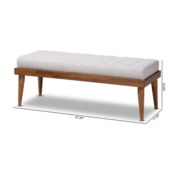 Aaidah™ Polyester Upholstered Dining Bench – Tufted Mid-Century Seating, Solid Wood Frame, 2-Person Capacity - Image 18
