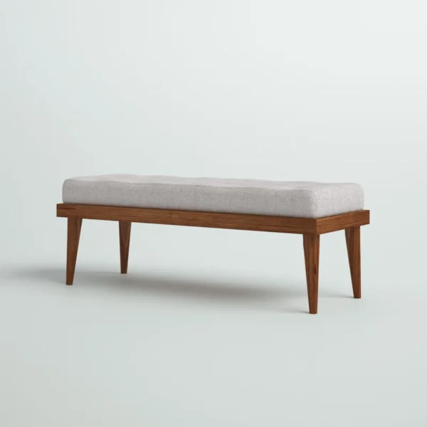 Aaidah™ Polyester Upholstered Dining Bench – Tufted Mid-Century Seating, Solid Wood Frame, 2-Person Capacity - Image 16