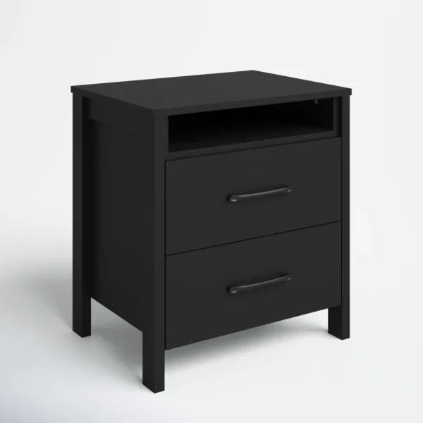 Allysyn™ 22.7" 2-Drawer Nightstand with Open Shelf – Modern Minimalist Bedside Table - Image 7