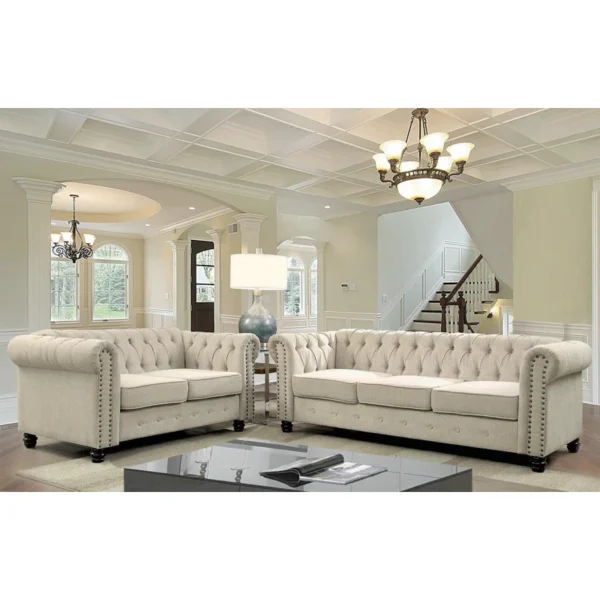 Eric Woodworks™ Bosworth Cheadle 2-Piece Chesterfield Living Room Set with Sofa and Loveseat - Image 2