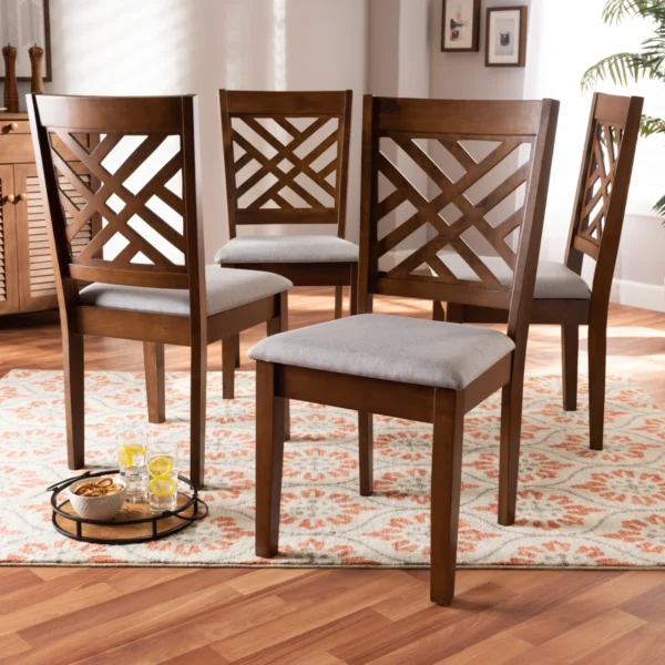 Eric Woodworks™ Fraserburgh Modern Upholstered Wood Dining Chair – Set of 4 - Image 2
