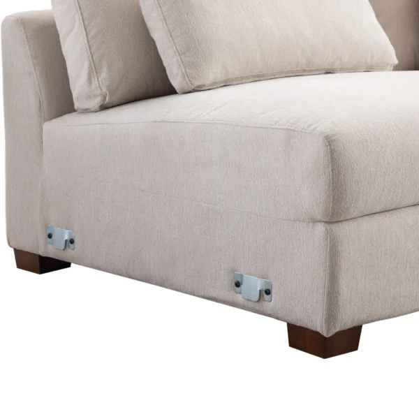 Eric Woodworks™ Icelyn 3-Piece Modern Upholstered Corner Sectional Sofa with 6 Throw Pillows - Image 4