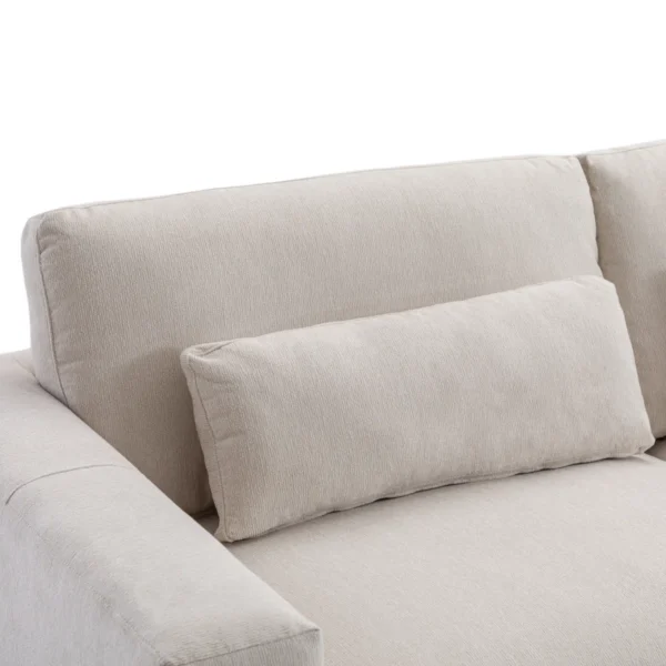 Eric Woodworks™ Icelyn 3-Piece Modern Upholstered Corner Sectional Sofa with 6 Throw Pillows - Image 6