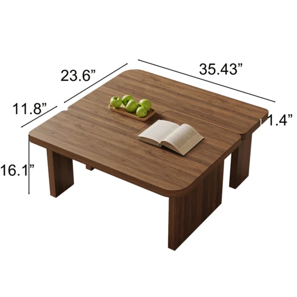 Eric Woodworks™ Mid-Century Modular Coffee Table Set (2-Piece) - Image 12