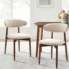 upholstered solid wood dining chairs set of 2