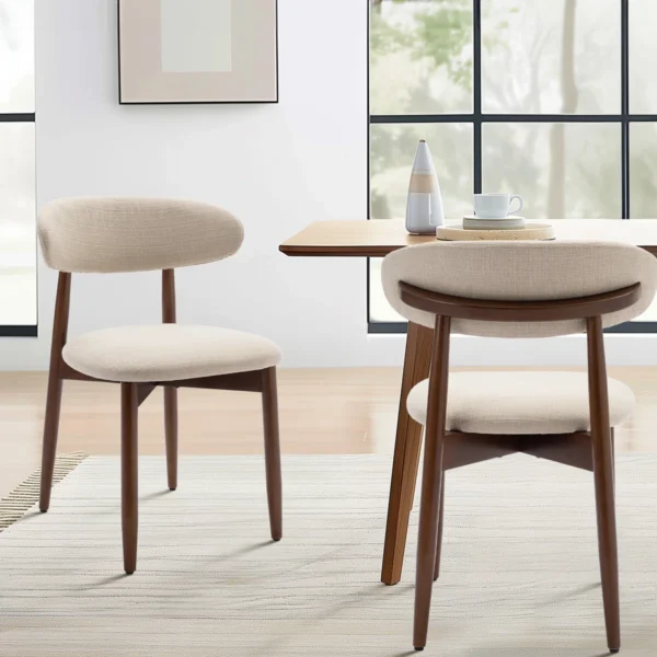 Eric Woodworks™ Upholstered Solid Wood Dining Chairs (Set of 2) - Image 3
