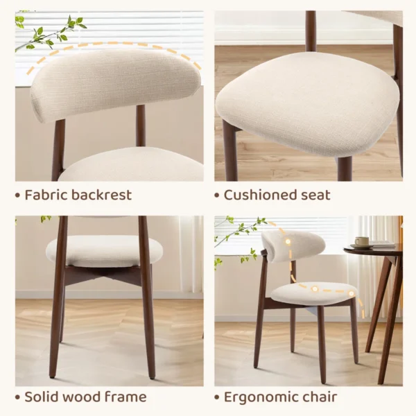 Eric Woodworks™ Upholstered Solid Wood Dining Chairs (Set of 2) - Image 6