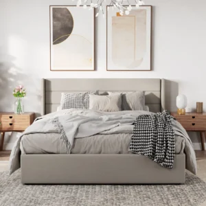 modern upholstered storage bed