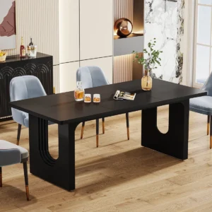 Modern 71" Double-Pedestal Dining Table – Seats 6 to 8 | Strong, Stylish & Versatile