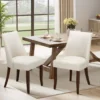 Parsons Fabric Upholstered Dining Chair Solid Wood Side Chair (Set of 2)